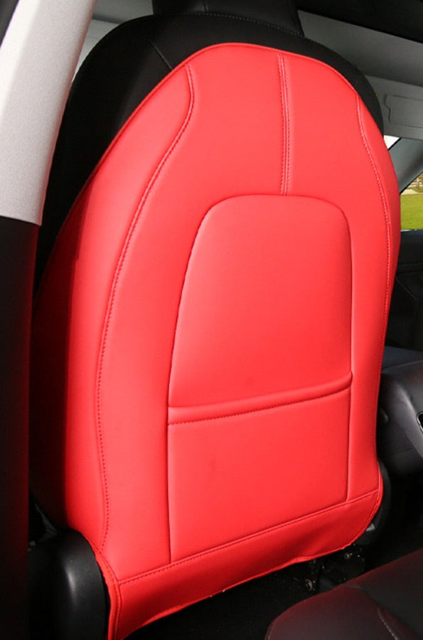 Accessoire Tesla Model Y, 1 couvre dos de siège rouge.